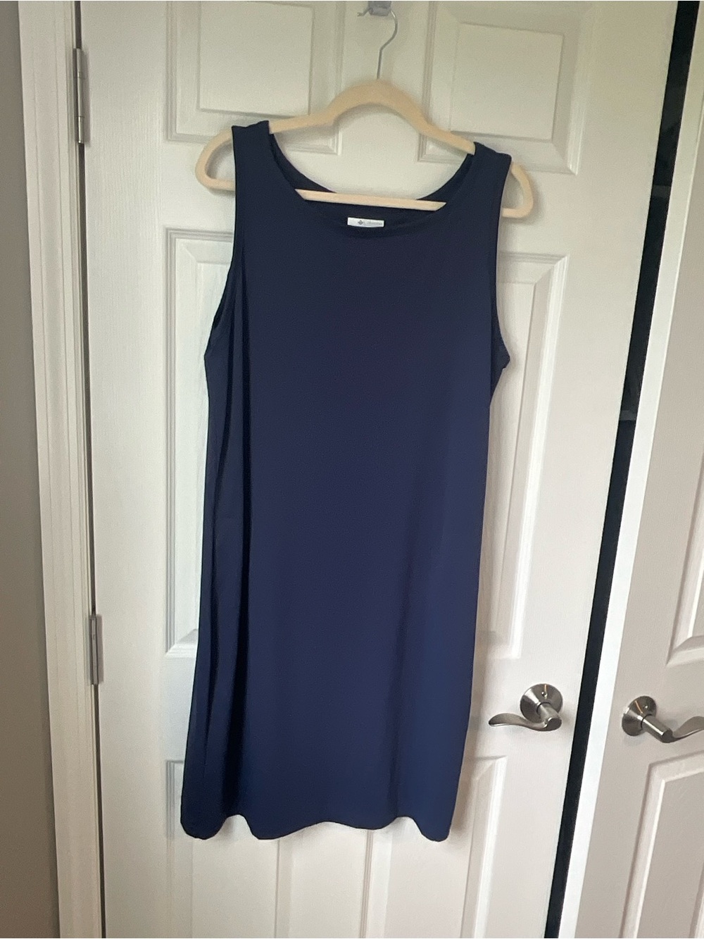 Columbia Navy Sleeveless Midi Shift Dress